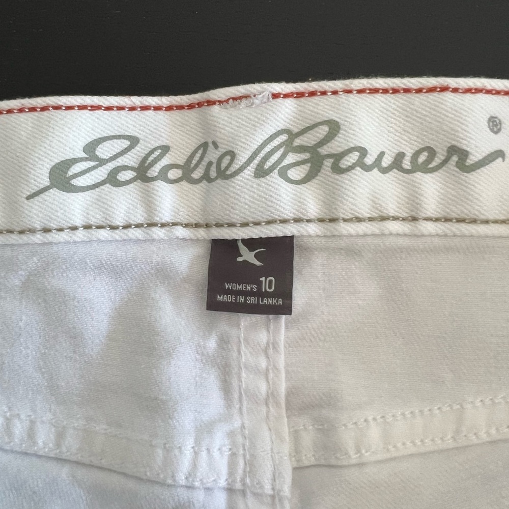 Eddie Bauer Boyfriend Rolled Up White Jean Shorts - Picture 11 of 13
